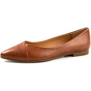 Women's Classic Ballet Flats - Comfortable Slip-On Shoes in Size 7.5 Brown